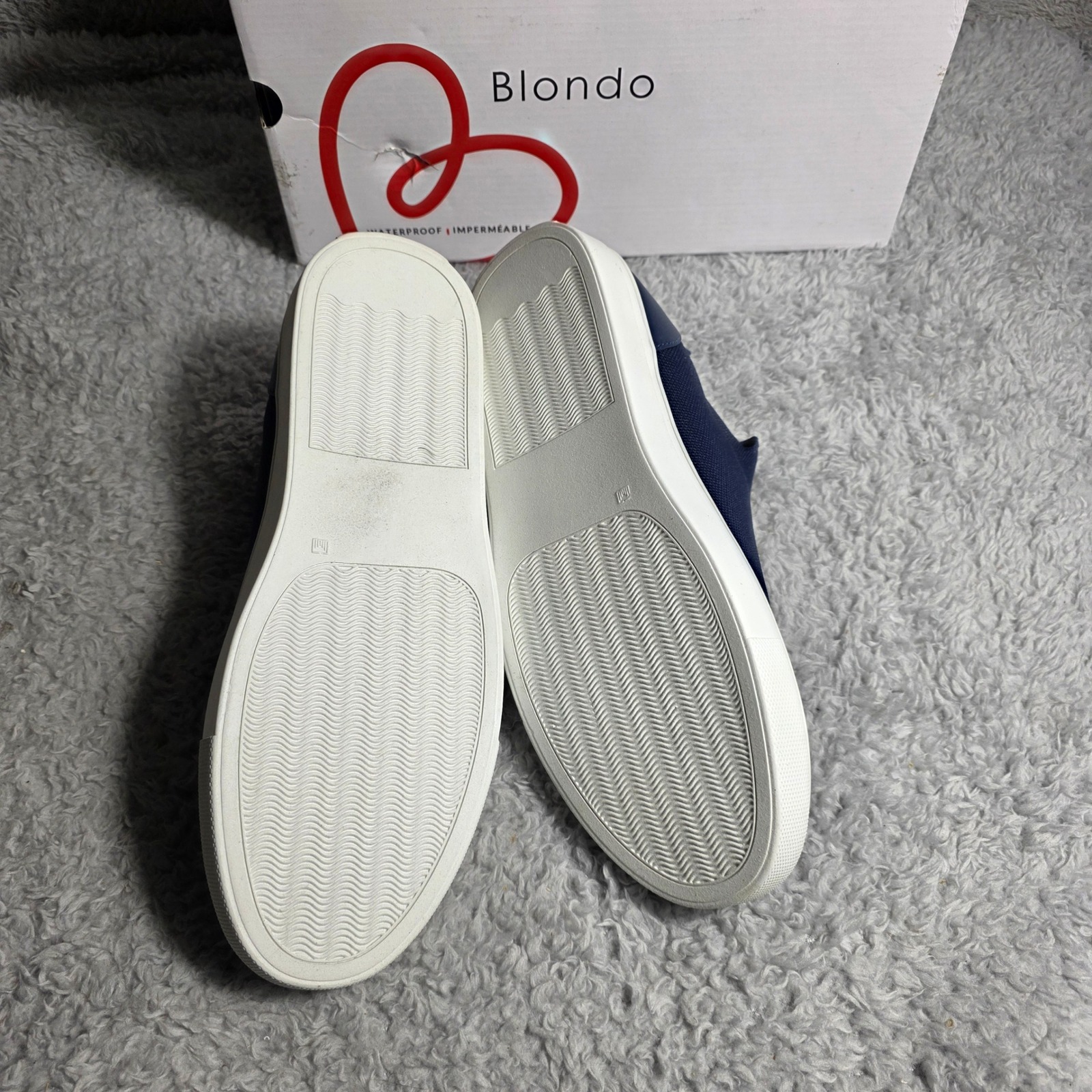 Blondo Kingsley Knit Waterproof Slip On Sneakers Men Size 10 Navy Blue New — image 7 of 8